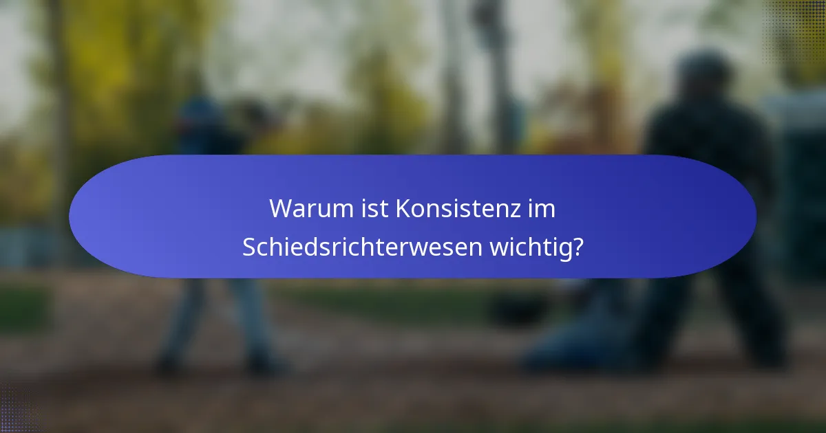 Warum ist Konsistenz im Schiedsrichterwesen wichtig?