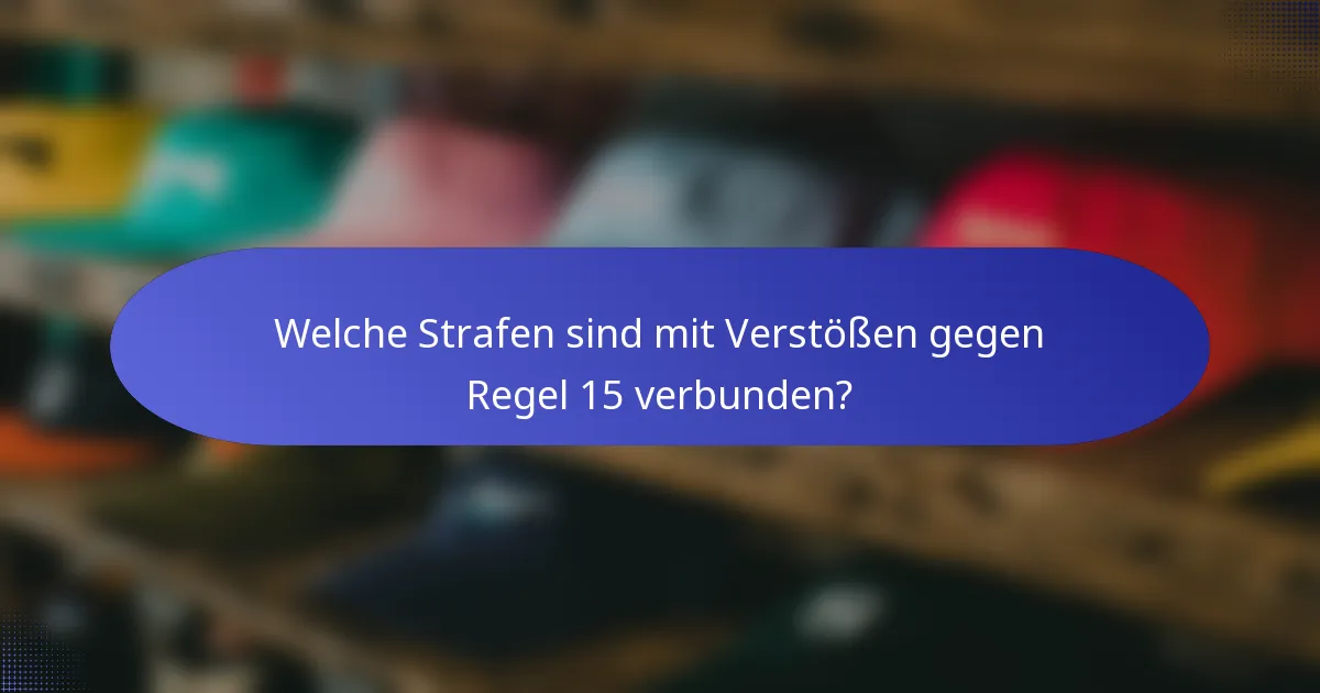 Welche Strafen sind mit Verstößen gegen Regel 15 verbunden?