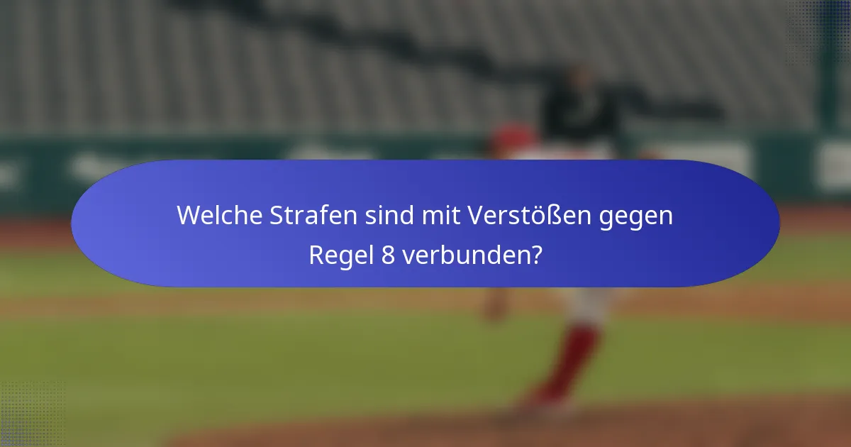 Welche Strafen sind mit Verstößen gegen Regel 8 verbunden?
