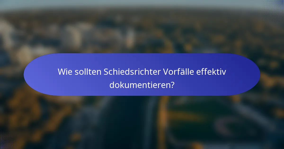 Wie sollten Schiedsrichter Vorfälle effektiv dokumentieren?