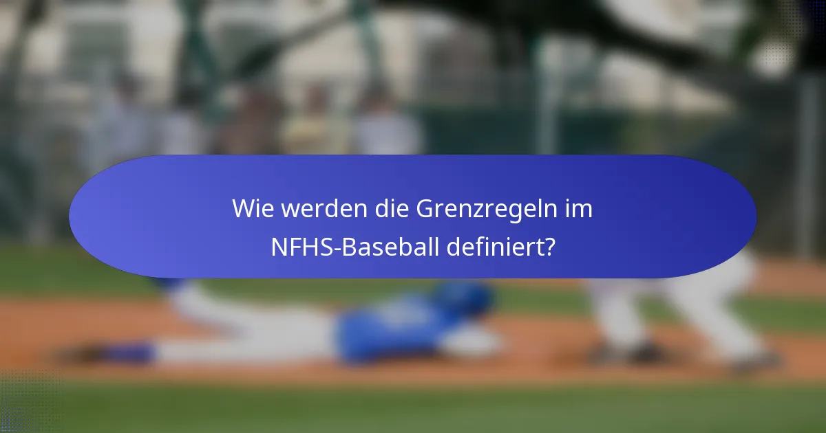Wie werden die Grenzregeln im NFHS-Baseball definiert?